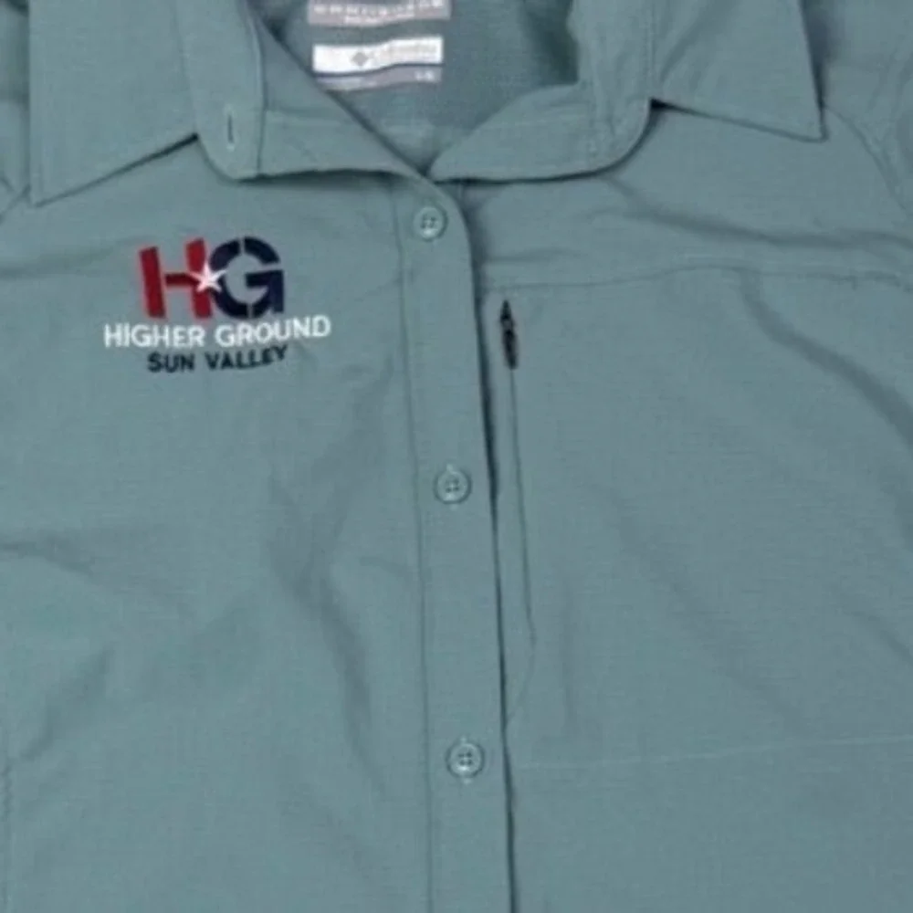 Columbia Womens Silver Ridge Long Sleeve Shirt Blue Grey Sun Valley AL7079 L‎